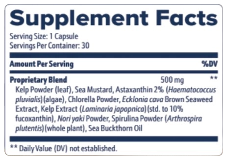 AquaPeace Supplement Facts