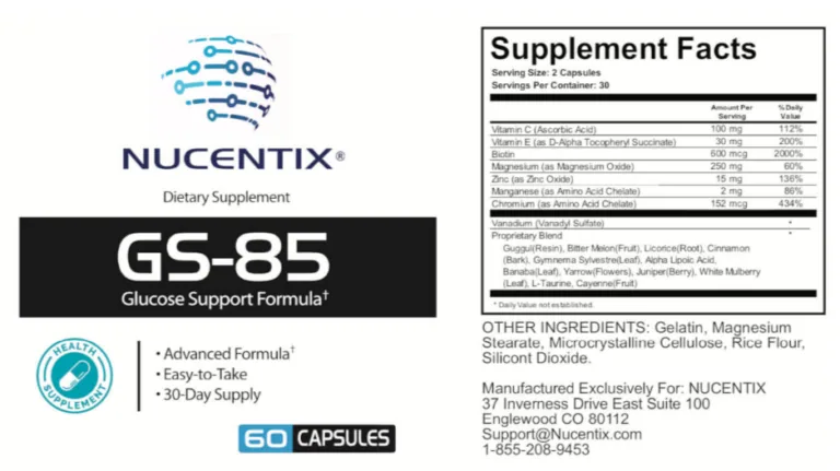 GS-85 Supplement Facts