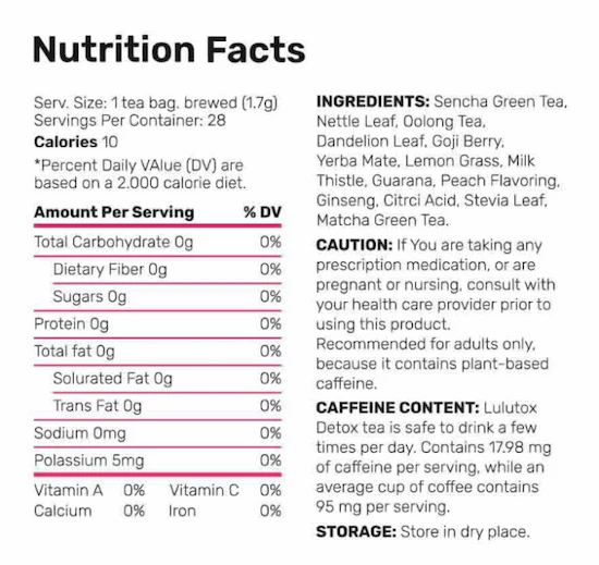 Lulutox-Detox-Tea-Nutrition-Facts